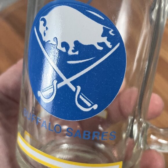 1980s Buffalo Sabres Beer Stein Original Logo National Hockey League Glass Mug - Picture 11 of 13